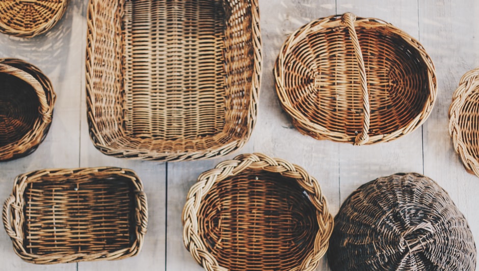 how to hang wicker baskets on wall